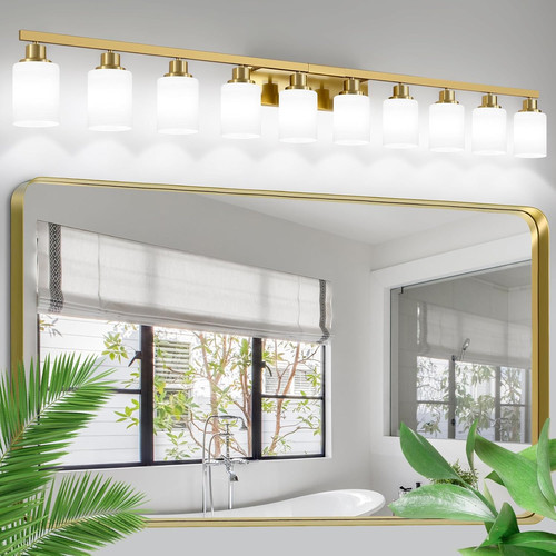 Gold vanity light - gold, 10-light